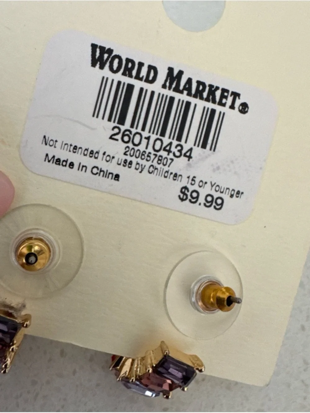 Cost Plus World Market Rainbow Crystal Hoop Earrings in Gold-Tone